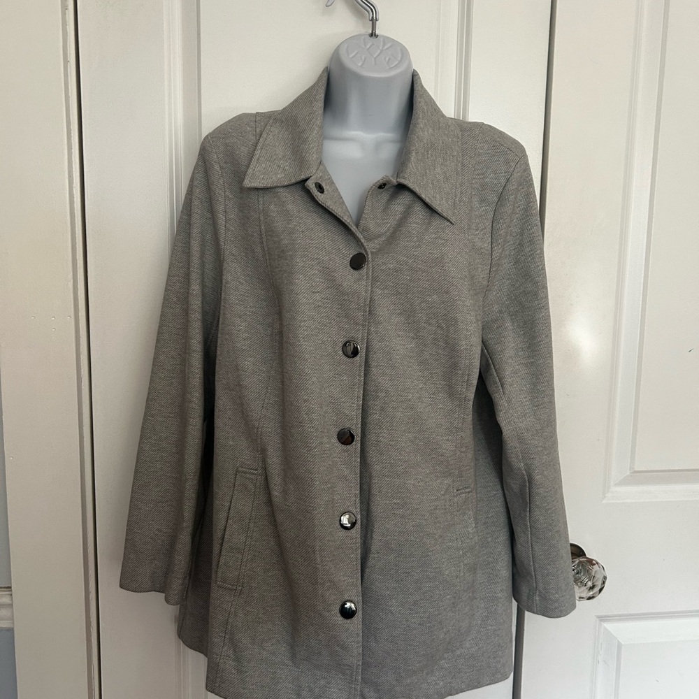 CAbi Cavalry Jacket Light Gray Outerwear - Picture 7 of 8